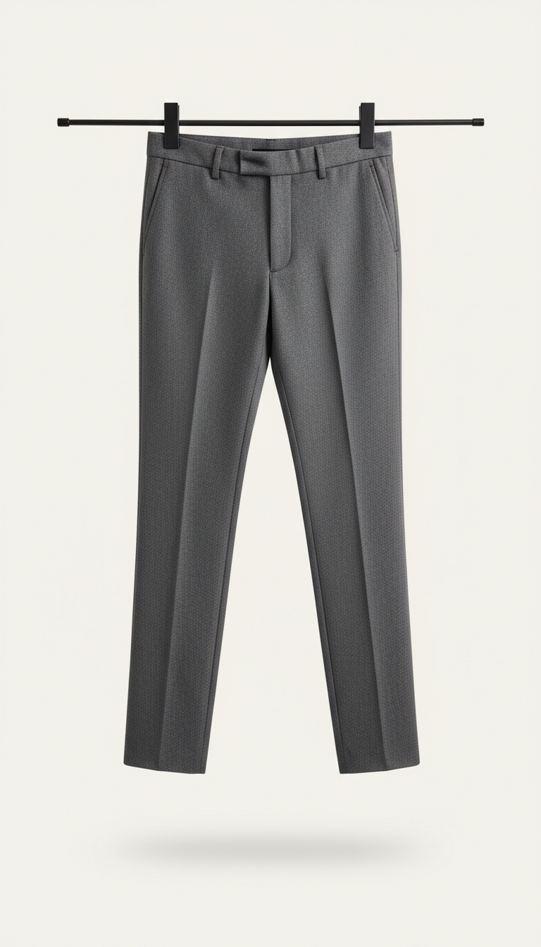 Urban Fog Tapered Trousers in Technical Wool